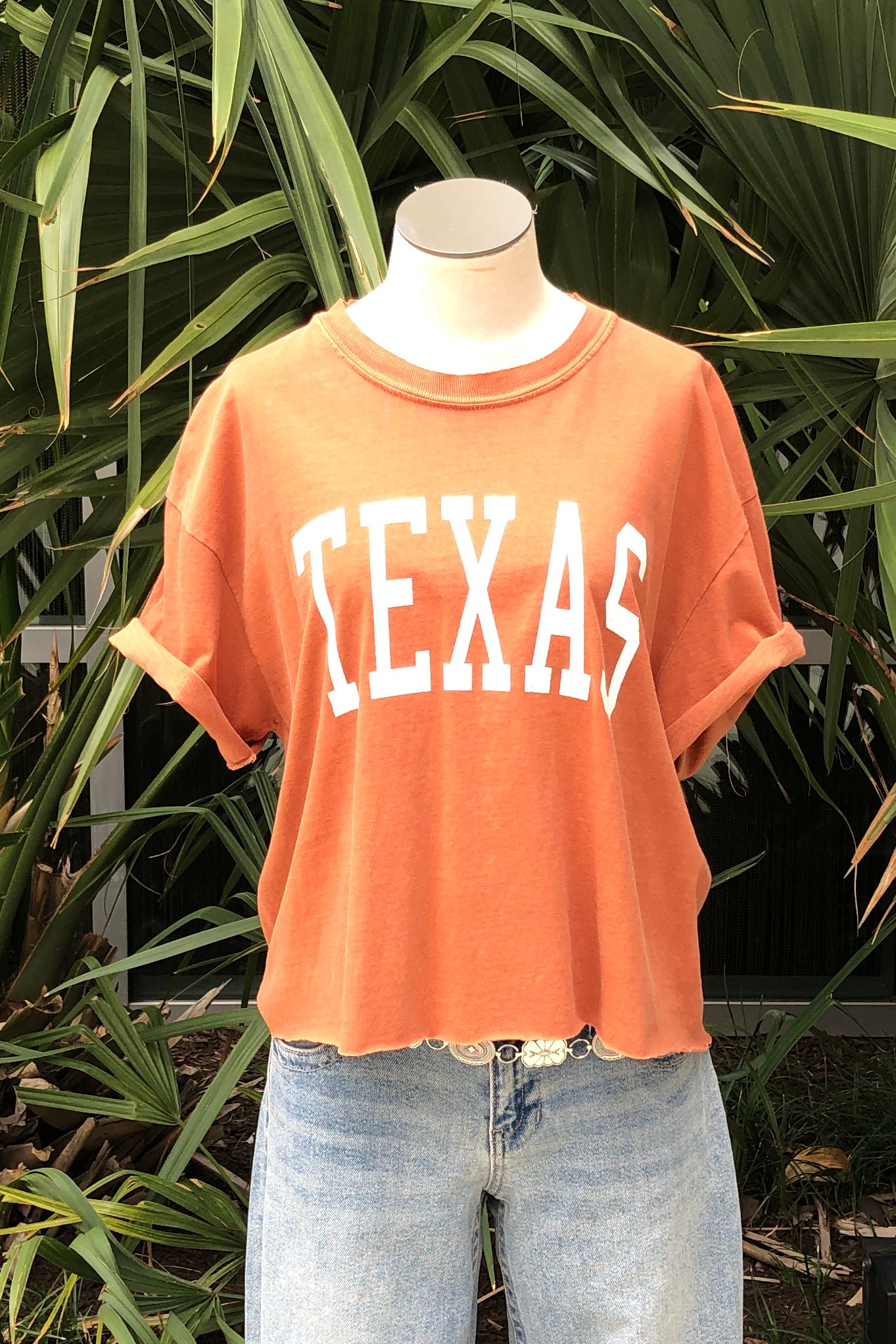 crop texas tee - burnt orange