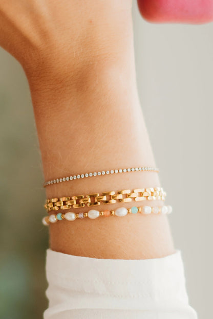 golden geo bracelet