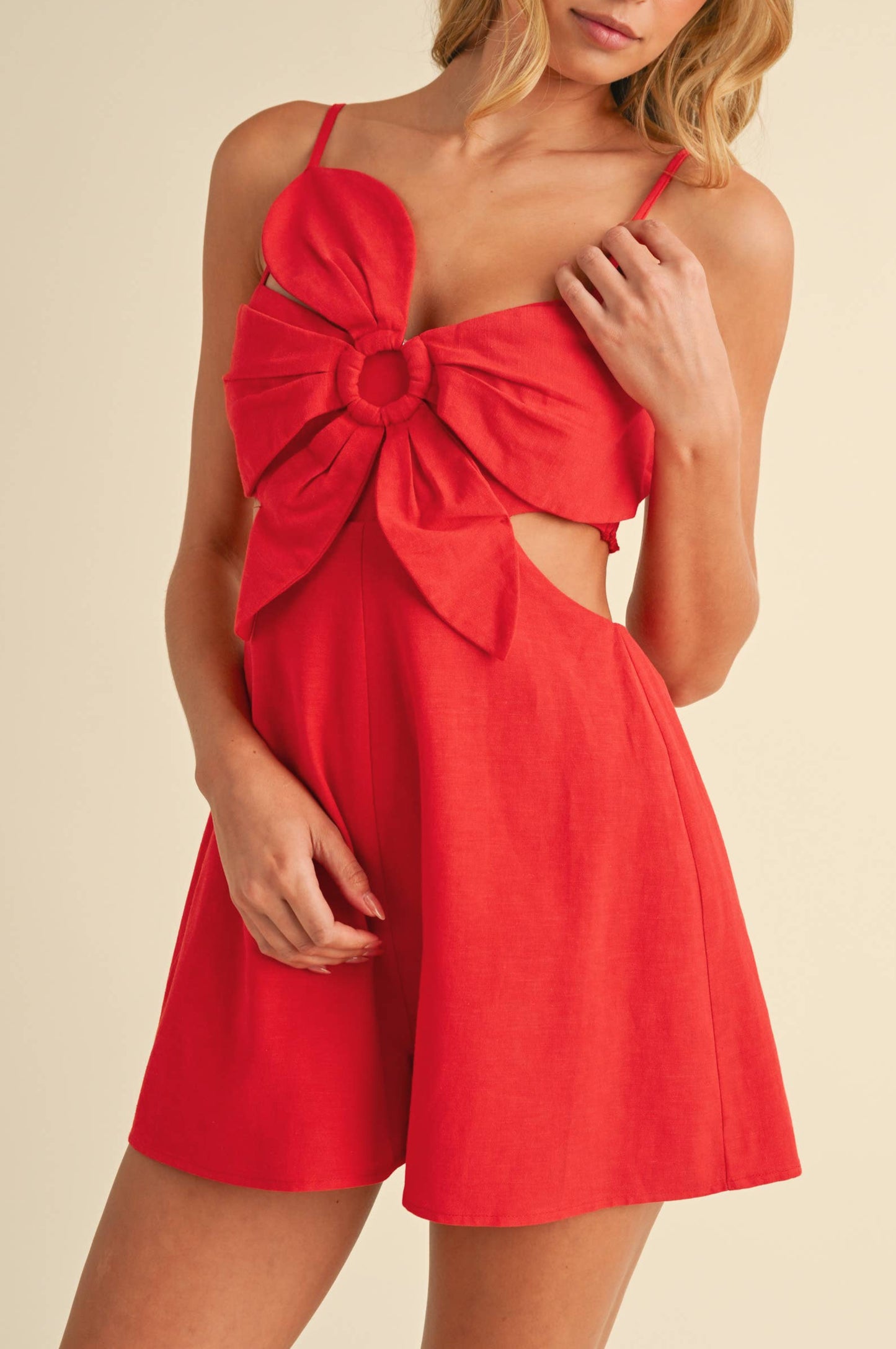 georgia romper - red