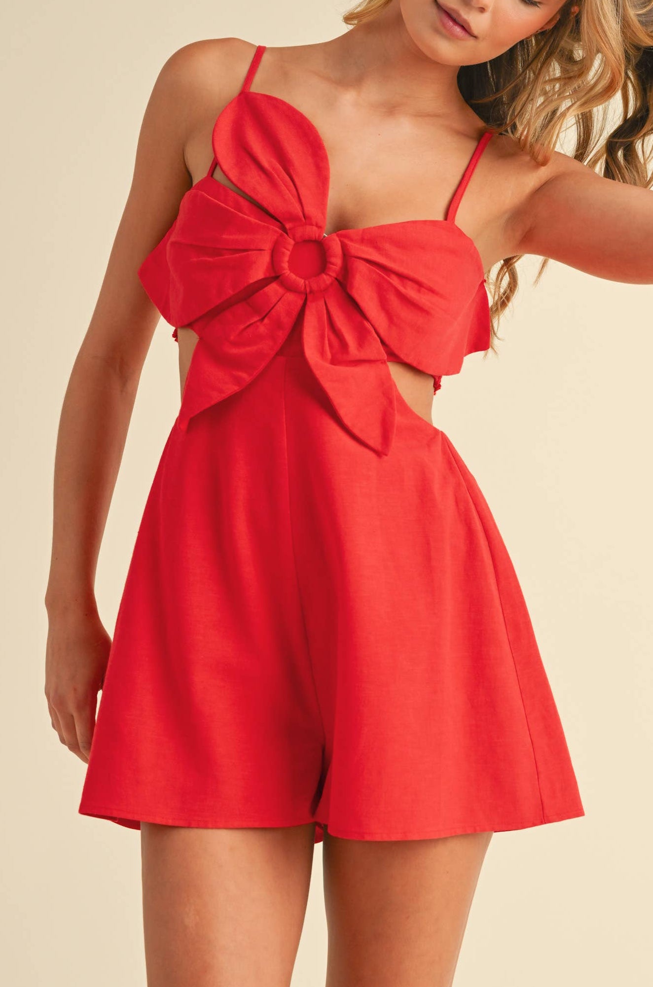 georgia romper - red