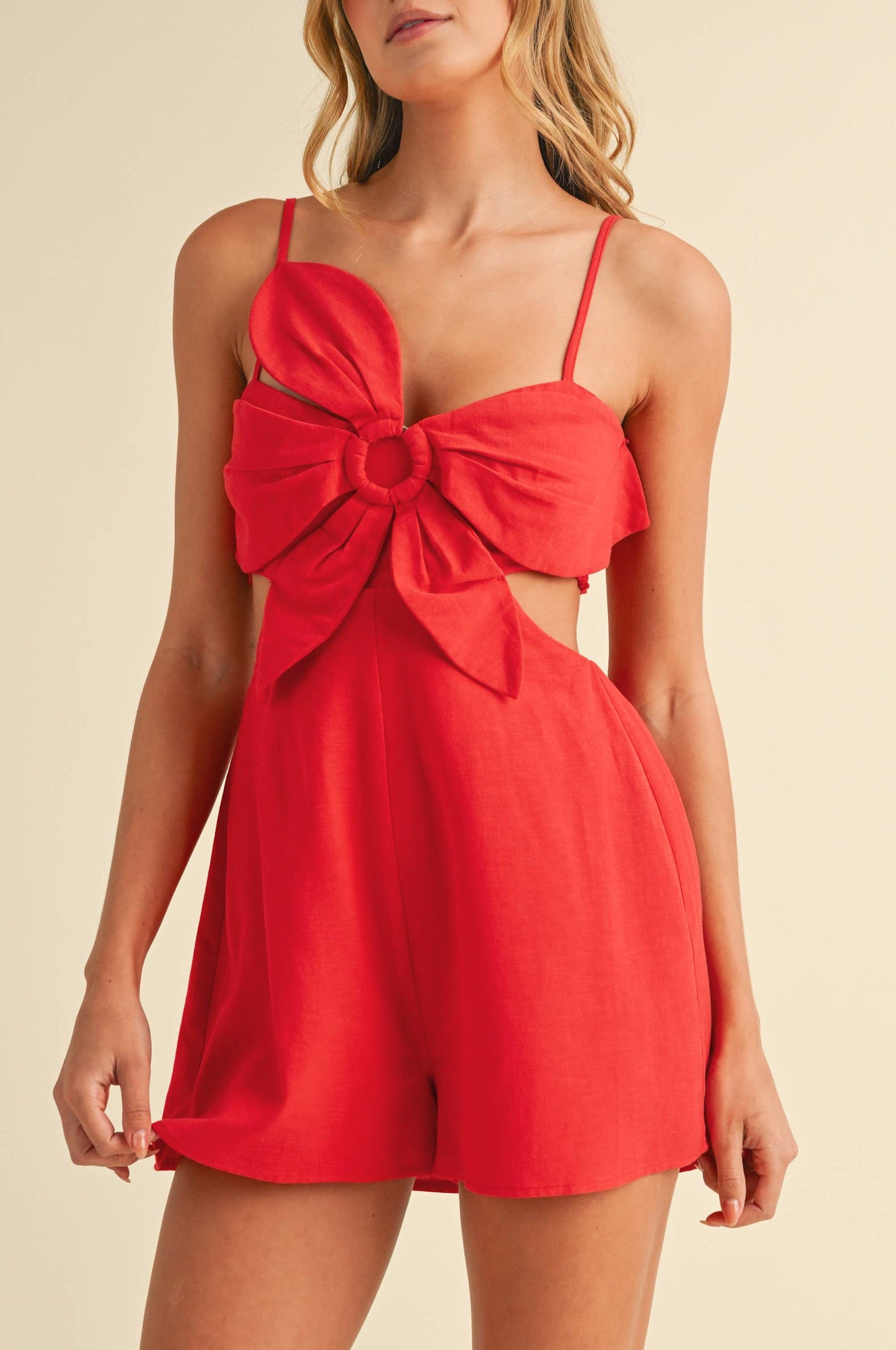 georgia romper - red