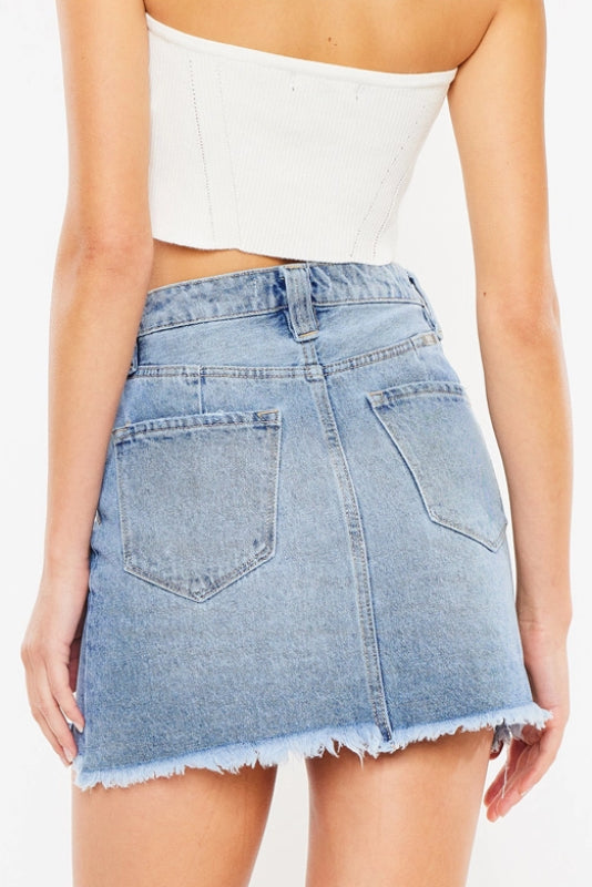 seraphine mini skirt - medium wash