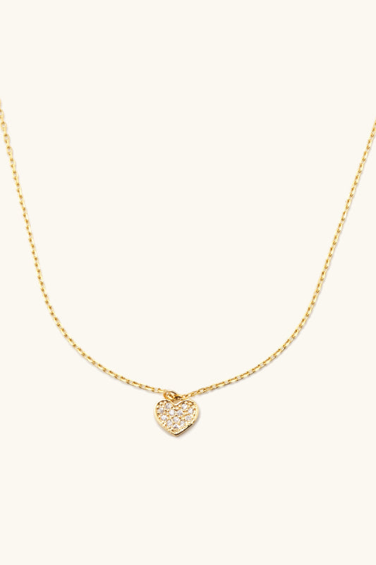 dainty crystal heart necklace