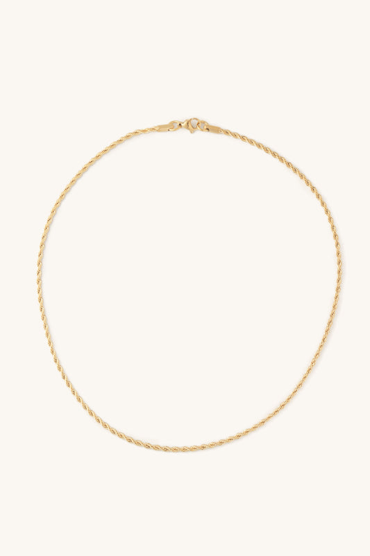 skinny rope necklace - gold