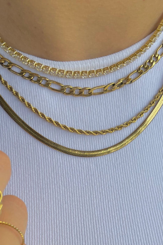 skinny rope necklace - gold