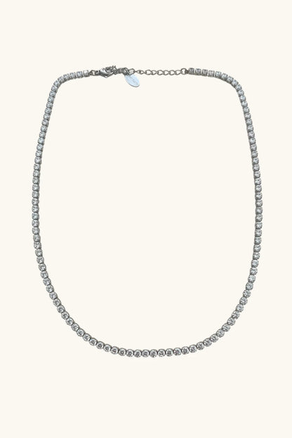 stella shimmer tennis necklace - silver