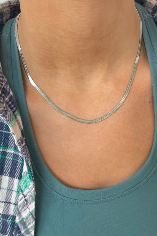 3MM herringbone necklace - silver
