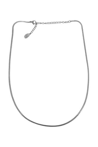 micro herringbone necklace - silver