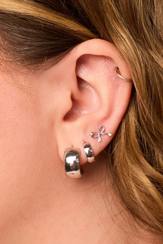 mimi chunky hoops - silver