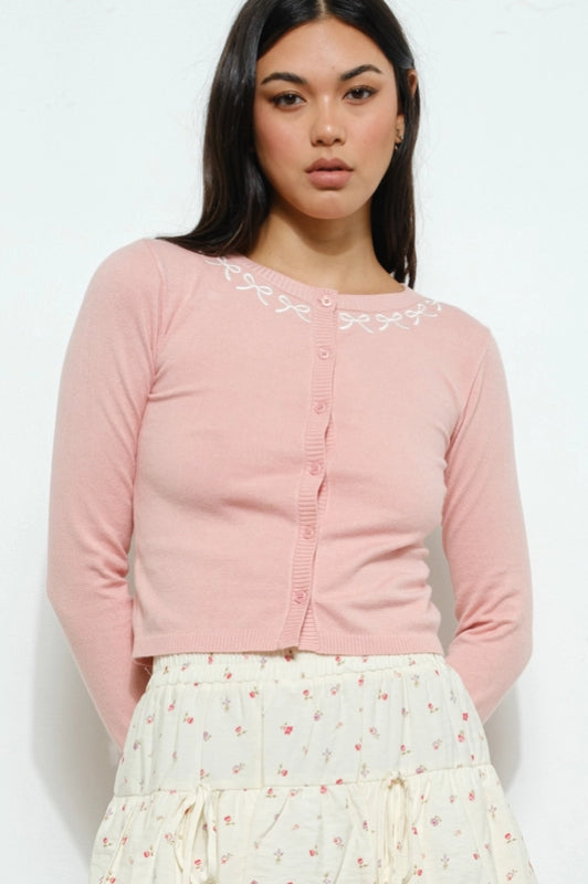 amelia cardigan - dusty pink