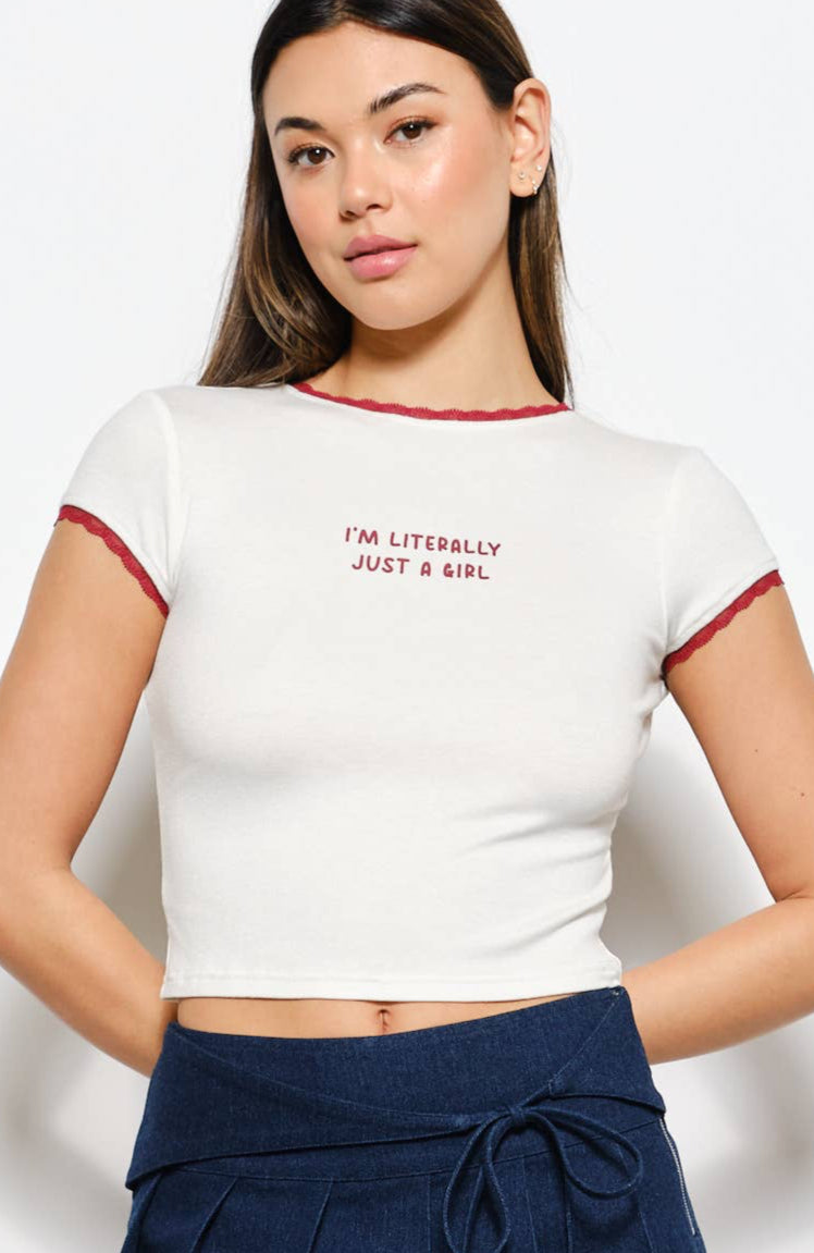 just a girl tee - off white