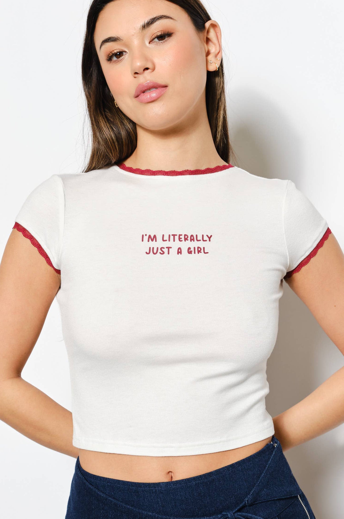just a girl tee - off white