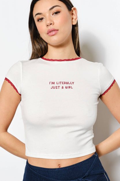 just a girl tee - off white