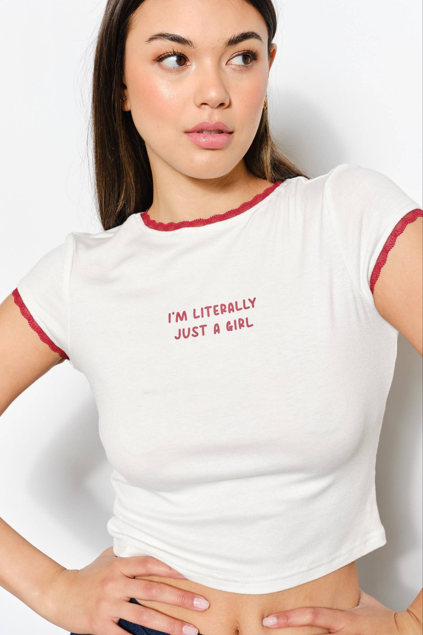 just a girl tee - off white