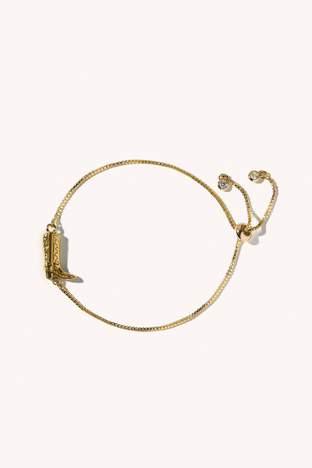 cowboy boot slider bracelet - gold