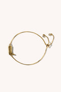 cowboy boot slider bracelet - gold