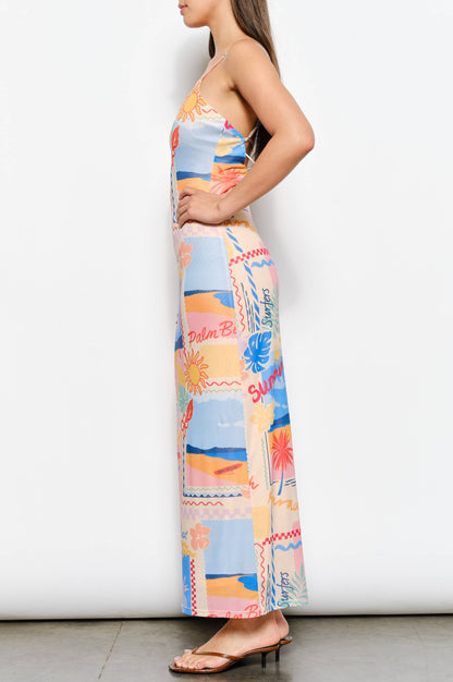 beach maxi dress - multi