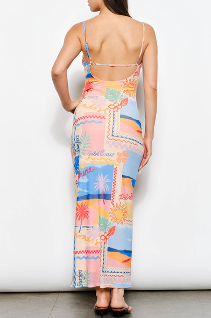 beach maxi dress - multi