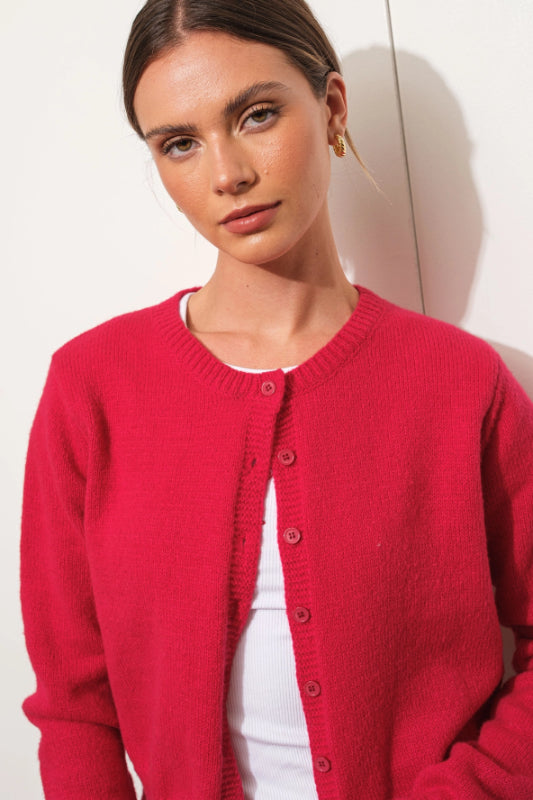 meadow cardigan - red