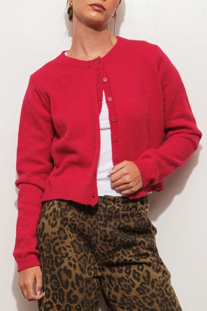 meadow cardigan - red