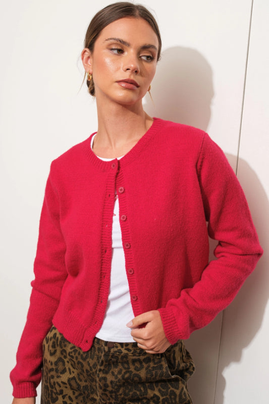 meadow cardigan - red