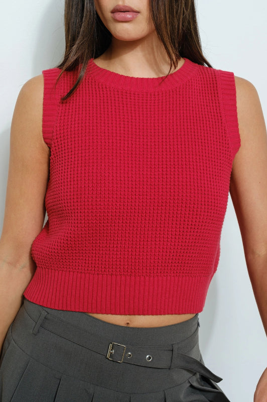 millie sweater vest - red