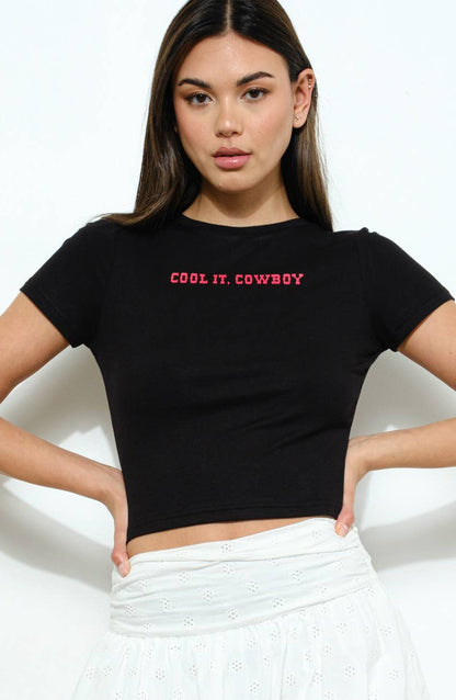 cool it, cowboy tee - black