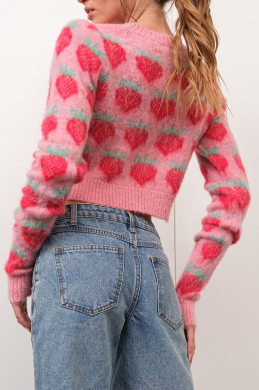 strawberry sweater - pink