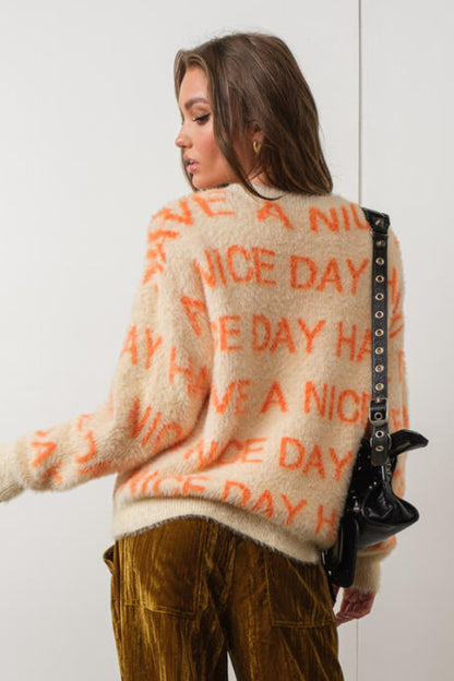 have a nice day sweater - orange