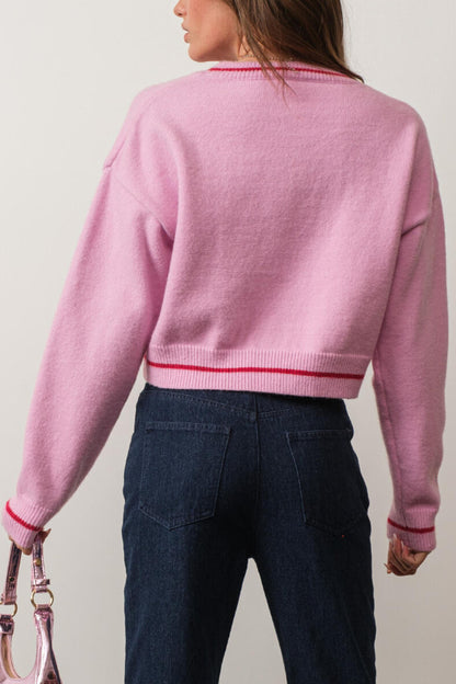 cherry sweater - pink