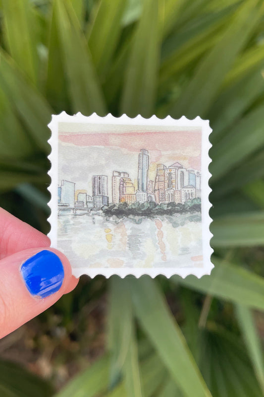 pastel sunset stamp sticker