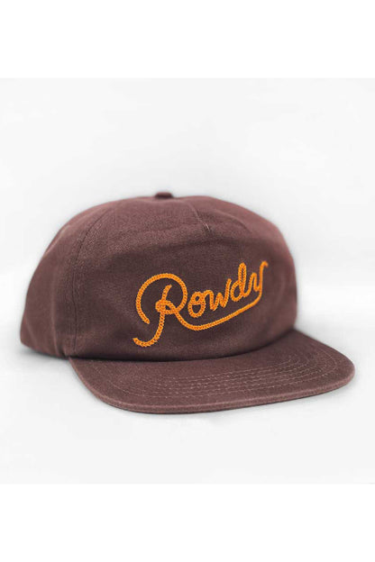 rowdy snapback youth hat - brown
