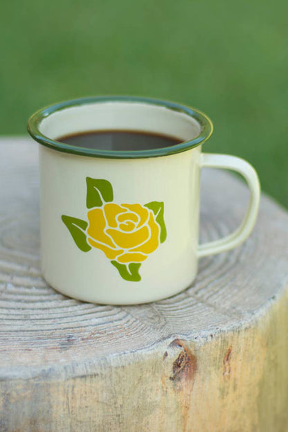 yellow rose mug