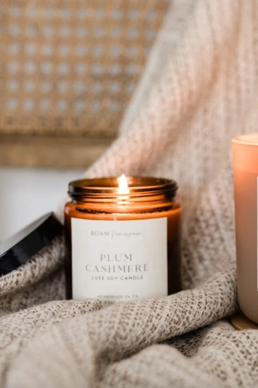 plum cashmere classic soy candle