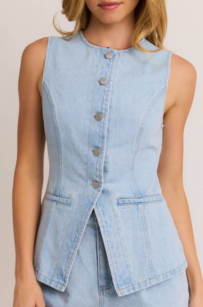 rowan top - light denim
