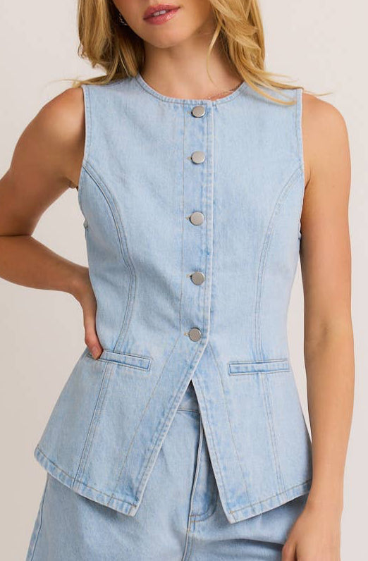 rowan top - light denim