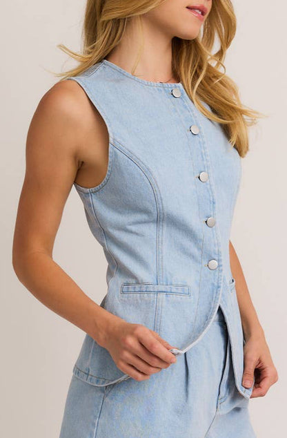 rowan top - light denim