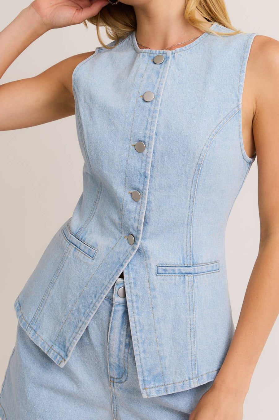 rowan top - light denim