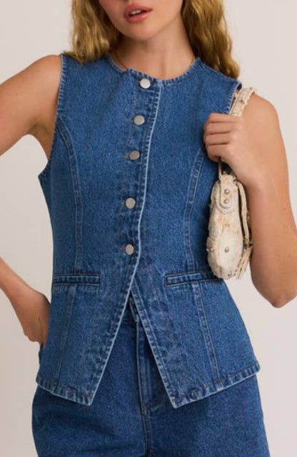 rowan top - indigo