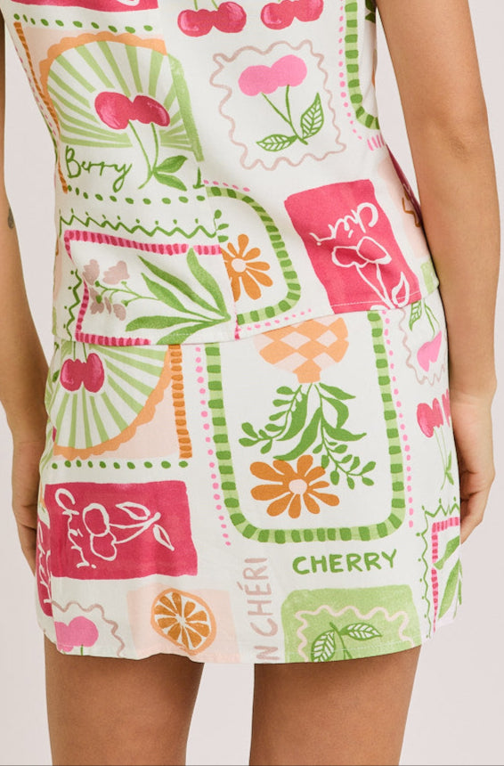 mon chéri skirt - pink & lime (FINAL SALE)