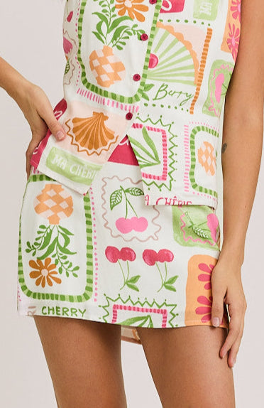 mon chéri skirt - pink & lime (FINAL SALE)