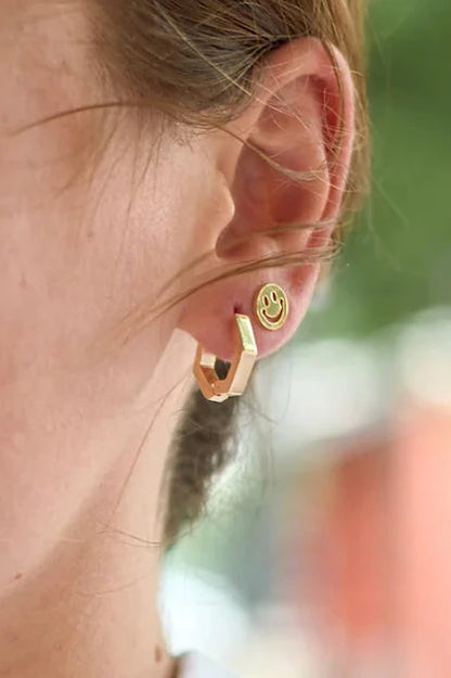 roxy hexagon huggies - gold