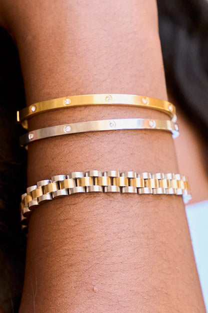 two toned watch band bracelet