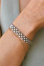two toned watch band bracelet