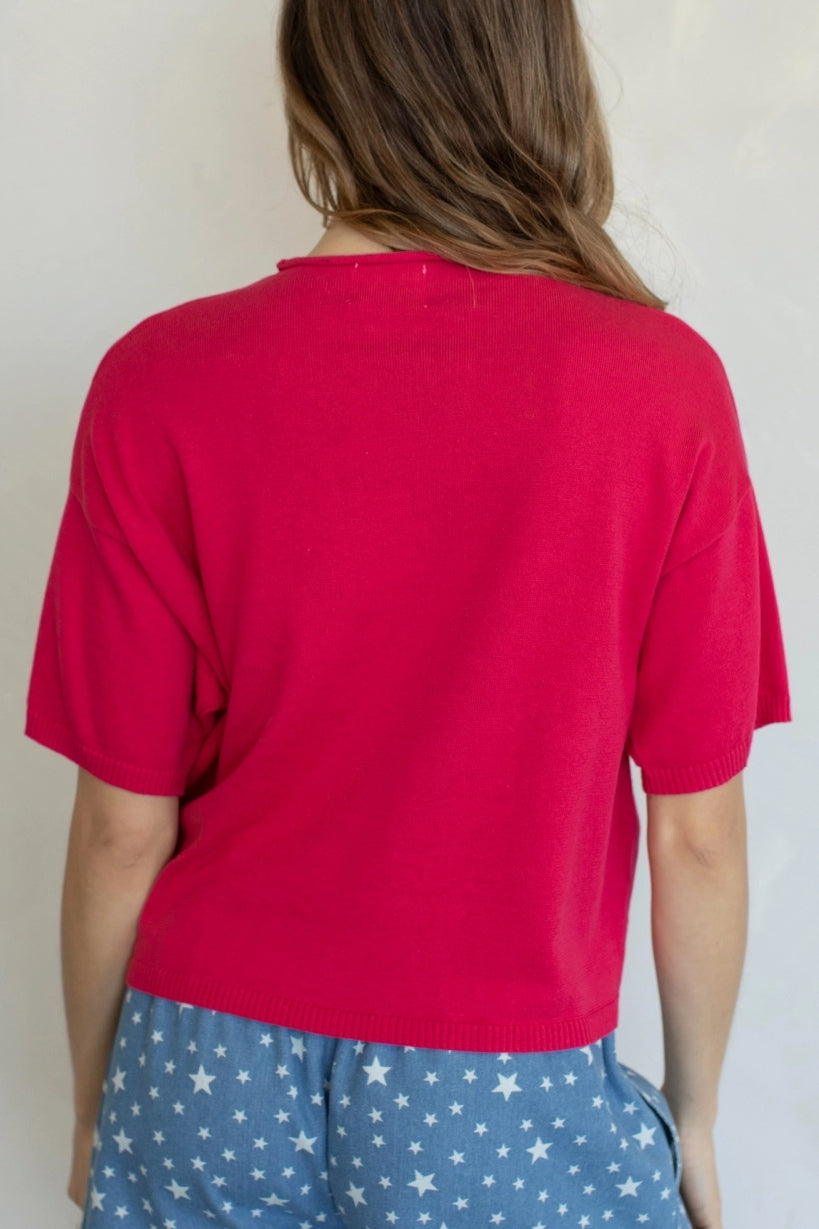 toby cardigan - fuchsia
