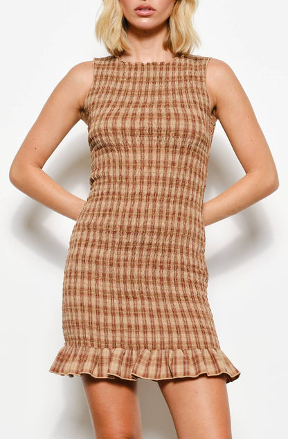 harper mini dress - brown
