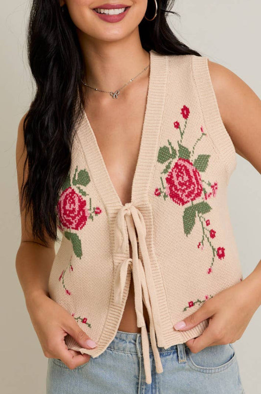 rose vest - beige