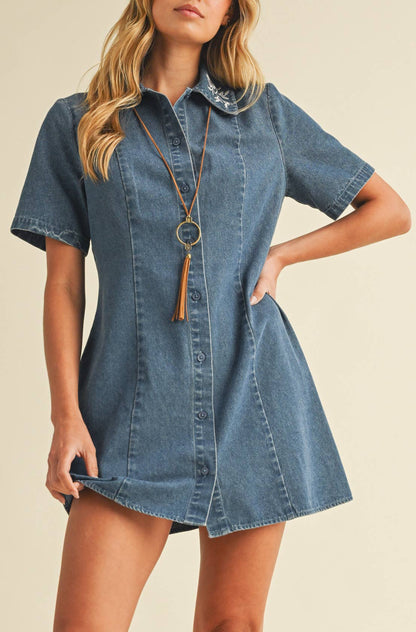 gracie dress  - denim