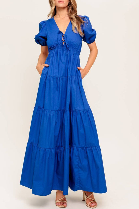 azure dress - royal blue