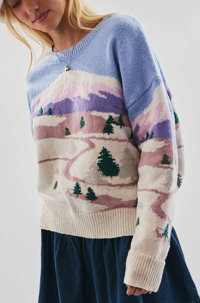 ski village sweater - light blue